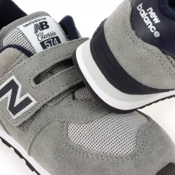 574 Be1 Velcro - Gris Marine