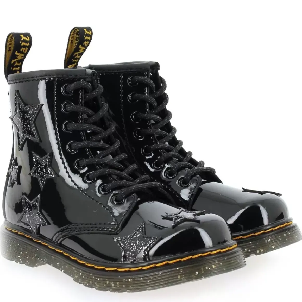 1460 Patent Lamper & Cosmic Glitter - Noir Glitter